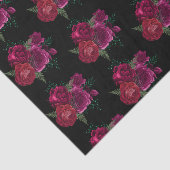 Elegante Magenta Rose Floral Bouquet Seidenpapier (Ausschnitt)