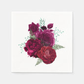 Elegante Magenta Rose Floral Bouquet Serviette (Vorderseite)