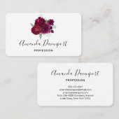 Elegante Magenta Rose Floral Bouquet Visitenkarte (Vorne/Hinten)