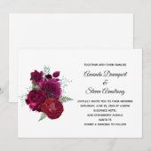 Elegante Magenta Rose Floral Bouquet Wedding Einladung (Vorne/Hinten)