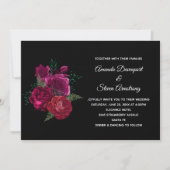 Elegante Magenta Rose Floral Bouquet Wedding Einladung (Vorderseite)