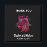 Elegante Magenta Rose Floral Bouquet Wedding Magnet<br><div class="desc">Ein Lieblingsmagnet mit einem wunderschönen Bild eines Straußes aus Magenta und rosa Blume. Schwarzer Hintergrund.</div>
