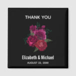 Elegante Magenta Rose Floral Bouquet Wedding Magnet<br><div class="desc">Ein Lieblingsmagnet mit einem wunderschönen Bild eines Straußes aus Magenta und rosa Blume. Schwarzer Hintergrund.</div>