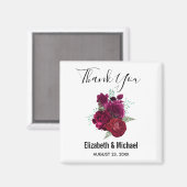 Elegante Magenta Rose Floral Bouquet Wedding Magnet (Vorderseite/Rückseite)