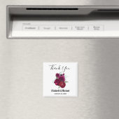 Elegante Magenta Rose Floral Bouquet Wedding Magnet (In Situ (Geschirrspüler))