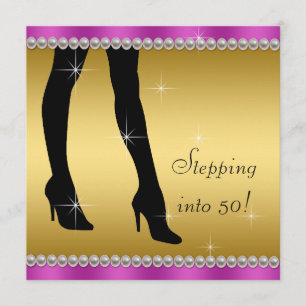 Elegante Magenta- und Gold-Geburtstagsfeier Einladung