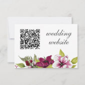 Elegante Magenta White Florals und Grüne Botanical RSVP Karte (Rückseite)