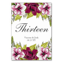 Elegante Magenta White Florals und Grüne Botanical
