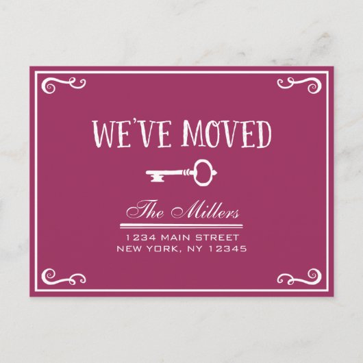 Elegante Magenta Wichtige Ankündigung (Vorderseite)