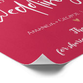 Elegante Magenta Willkommen in unserem Hochzeitsdo Poster (Ecke)