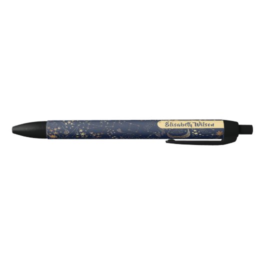Elegante Magic Celestial Gold Blue Monogram Kugelschreiber (Unterseite)