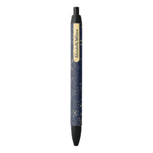 Elegante Magic Celestial Gold Blue Monogram Kugelschreiber