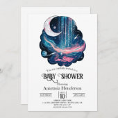 Elegante Magic Stars Babydusche Einladung (Vorne/Hinten)