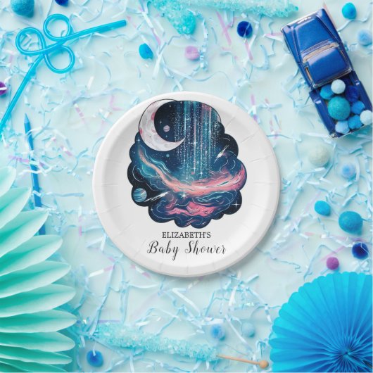 Elegante Magic Stars Babydusche Pappteller (Party)