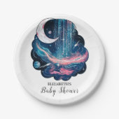 Elegante Magic Stars Babydusche Pappteller (Vorderseite)