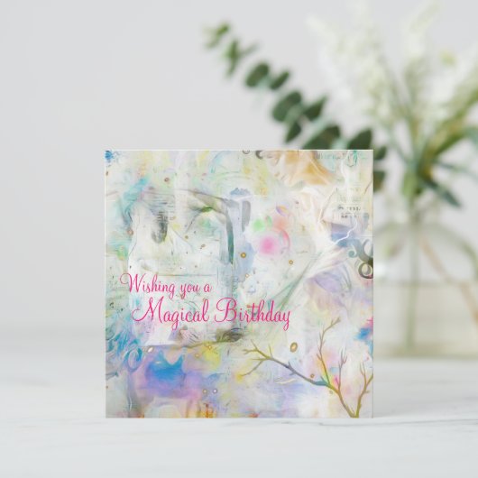 Elegante Magical Birthday Dancer Abstrakt Pastel Karte (Stehend Vorderseite)