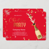 Elegante Magical Christmas Luxury Champagne Einladung (Vorne/Hinten)