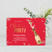 Elegante Magical Christmas Luxury Champagne Einladung (Stehend Vorderseite)