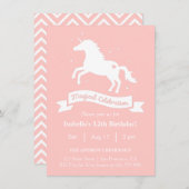 Elegante Magical Unicorn Girls Birthday Party Einladung (Vorne/Hinten)
