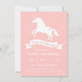 Elegante Magical Unicorn Girls Birthday Party Einladung (Vorderseite)