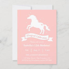 Elegante Magical Unicorn Girls Birthday Party Einladung