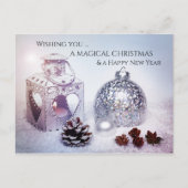 Elegante Magical White Christmas Traum Postkarte (Vorderseite)