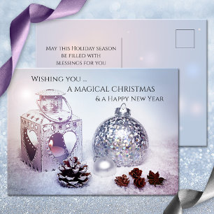 Elegante Magical White Christmas Traum Postkarte