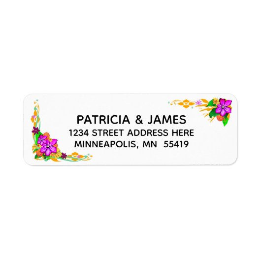 Elegante, magische und kühne, florale Grenzadresse (Vorne)