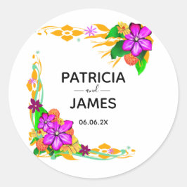 Elegante, magische und kühne, florale Round Sticke Runder Aufkleber