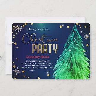 Elegante magische Weihnachts-Kiefern Festlich Einladung