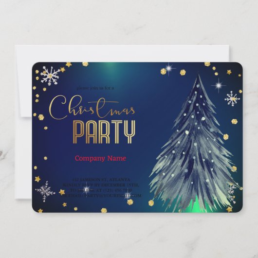 Elegante Magische Weihnachtsfeiern Einladung (Vorderseite)