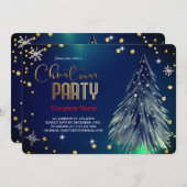 Elegante Magische Weihnachtsfeiern Einladung (Vorne/Hinten)