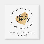 Elegante Magnet-Gastgeschenk Hochzeit, handgeschri Magnet (Vorne)