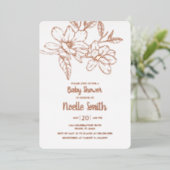 Elegante Magnolia-Blume, Babydusche Folieneinladung (Stehend vorne)