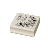 Elegante Magnolia Blume Individuelle Name Rücksend Gummistempel (Stempel)