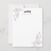 Elegante Magnolia Blume Personalisiert Mitteilungskarte (Vorderseite)