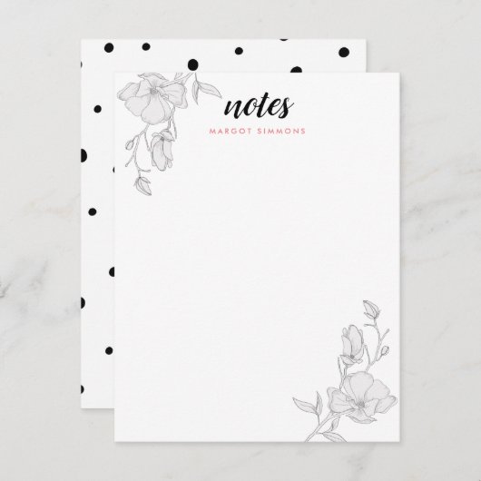Elegante Magnolia Blume Personalisiert Mitteilungskarte (Vorne/Hinten)