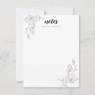 Elegante Magnolia Blume Personalisiert Mitteilungskarte