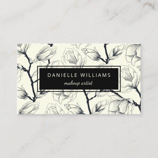 Elegante Magnolia Botanischer Garten Visitenkarte (Vorderseite)