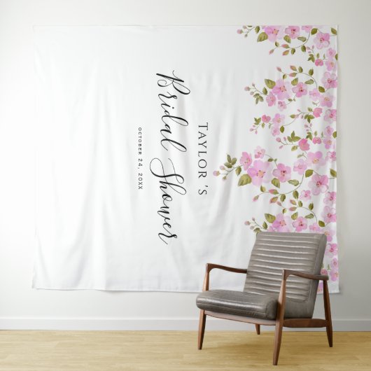 Elegante Magnolia Brautparty Hintergrund Wandteppich (Beispiel (Horizontal))