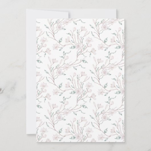 Elegante Magnolia Eukalyptus Botanische Hochzeit Einladung (Rückseite)