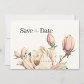 Elegante Magnolia Flat Save the Date Card (Vorderseite)
