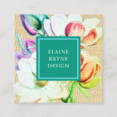 Elegante Magnolia Flora Business Card Quadratische Visitenkarte (Vorderseite)