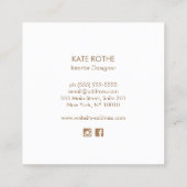 Elegante Magnolia Flora Business Card Quadratische Visitenkarte (Rückseite)