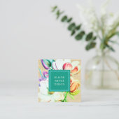 Elegante Magnolia Flora Business Card Quadratische Visitenkarte (Stehend Vorderseite)