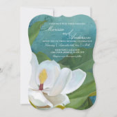 Elegante Magnolia Floral Moderne Rustikale Typogra Einladung (Vorderseite)