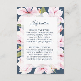 Elegante Magnolia Floral Wedding Information Cards Begleitkarte