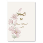 Elegante Magnolia Floral Wedding Tischnummer Card (Vorderseite)