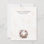 Elegante Magnolia Gold Akzente Hochzeit Einladung (Rückseite)