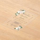 Elegante Magnolia Gold Spanische Nuestra Boda Acryleinladungen (Ablage )